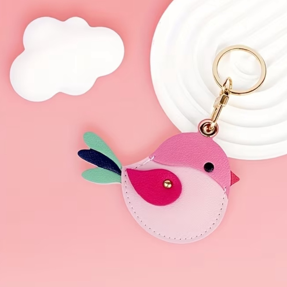 Pink bird purse charm/keychain/smart tag holder!